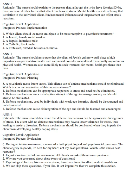 Essentials of Psychiatric Mental Health Nursing 8th Edition Morgan Townsend Test Bank Essentials of Psychiatric Mental Health Nursing 8th Edition Morgan Townsend Test Bank