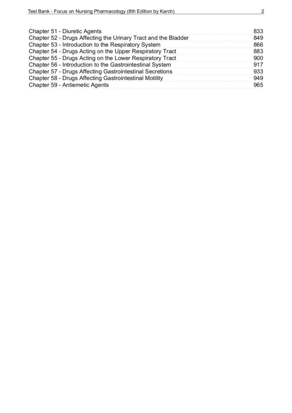 Focus On Nursing Pharmacology 8th Edition Test Bank Focus On Nursing Pharmacology 8th Edition Test Bank