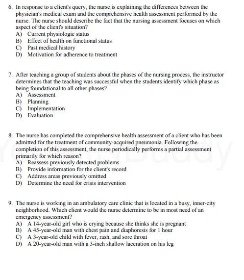 Health Assessment in Nursing 6th Edition Weber, Kelley Test Bank Health Assessment in Nursing 6th Edition Weber Kelley Test Bank
