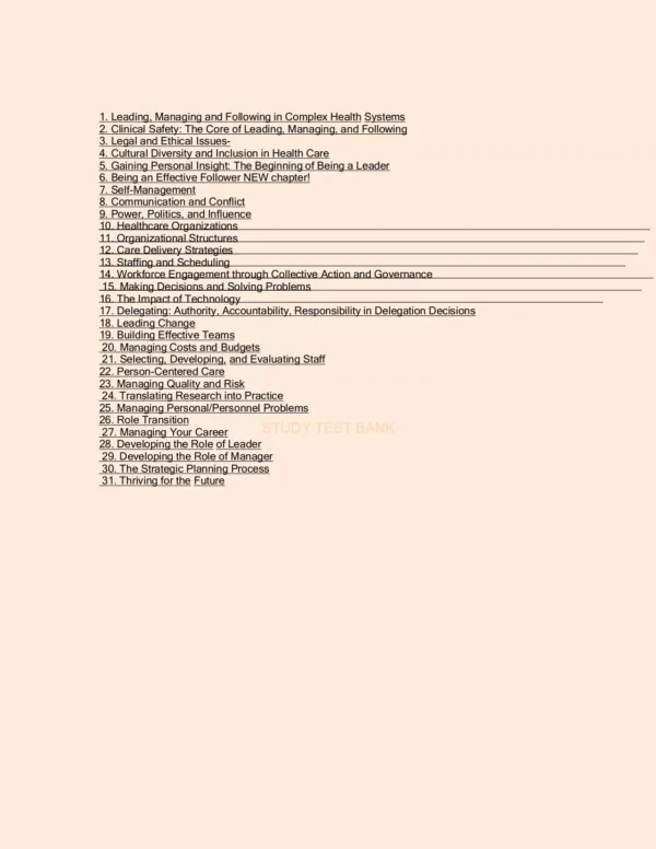 Leading Managing and Following Yoder Wise Test Bank Leading And Managing In Nursing 7th Edition Yoder Wise Test Bank