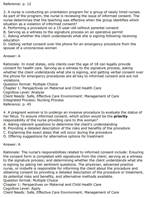 Maternity and Pediatric Nursing 4th Edition Ricci Kyle Carman Test Bank