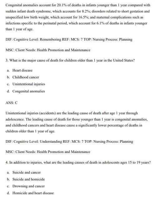 Wong’s Nursing Care of Infants and Children 11th Edition Test bank