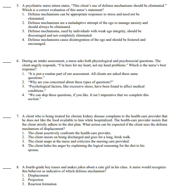 Townsend’s Essentials of Psychiatric Mental Health Nursing 9th edition Test Bank Davis Advantage for Townsend’s Essentials of Psychiatric Mental Health Nursing 9th Edition Karyn Morgan Test Bank