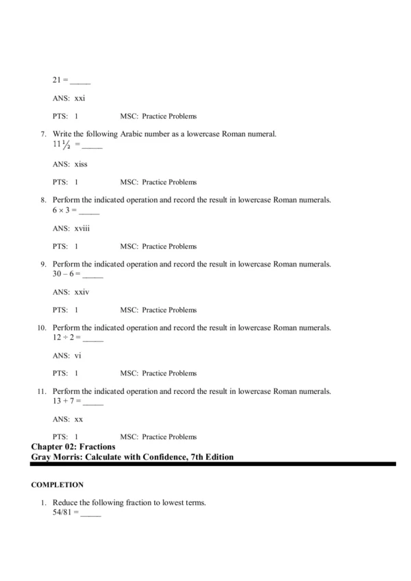 Calculate with Confidence 7th Edition by Deborah Gray Morris Test Bank2 Calculate with Confidence 7th Edition by Deborah Gray Morris Test Bank