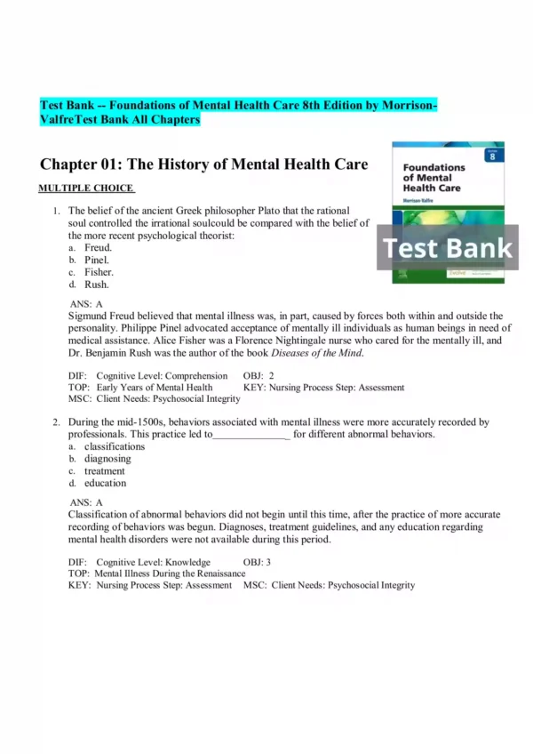 Foundations of Mental Health Care 8th Edition by Morrison-Valfre Test Bank_Page1 Foundations of Mental Health Care 8th Edition by Morrison-Valfre Test Bank