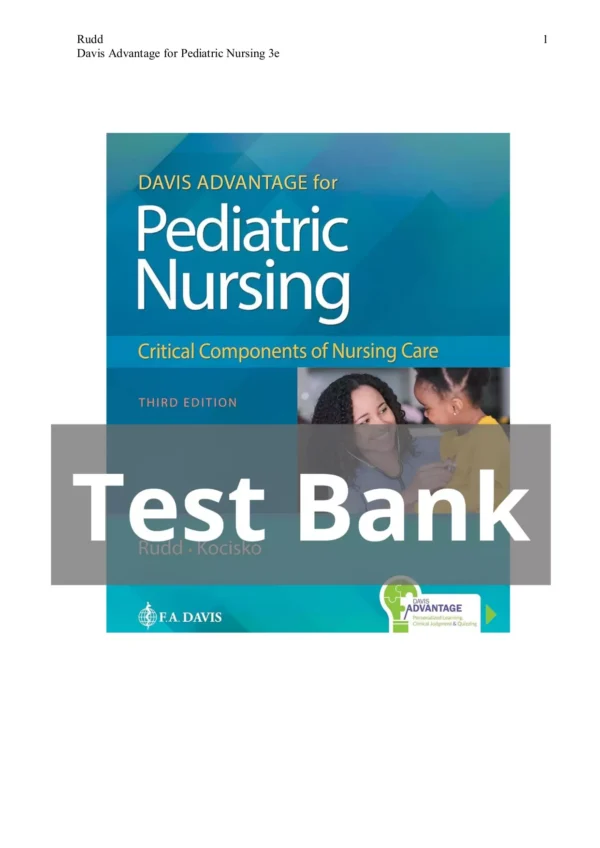 Pediatric Nursing Critical Components of Nursing Care 3rd Edition Kathryn Rudd Test Bank_Page1.webp-001 Pediatric Nursing Critical Components of Nursing Care 3rd Edition Kathryn Rudd Test Bank