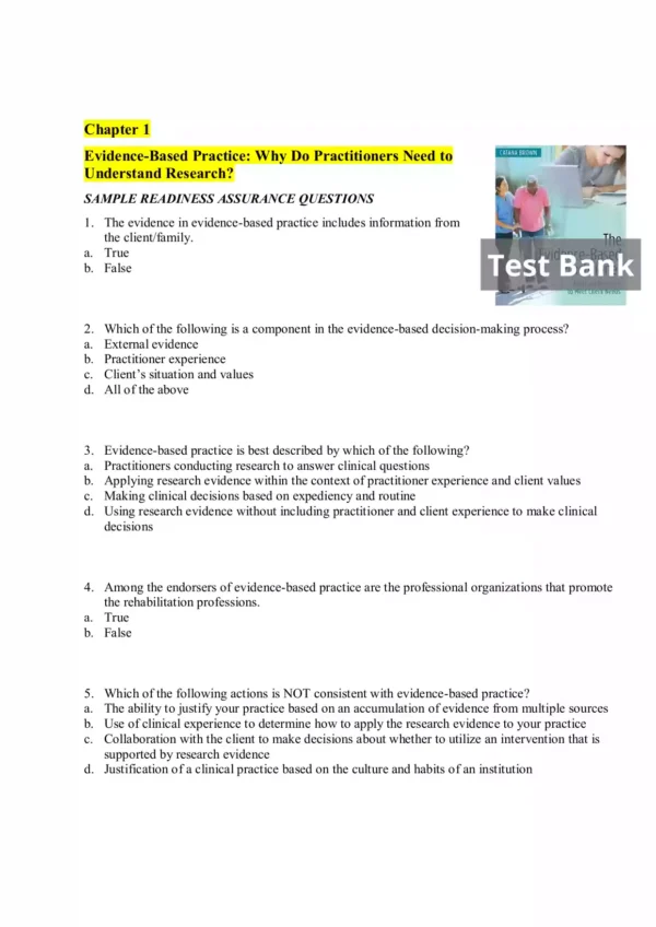 The Evidence-Based Practitioner Applying Research to Meet Client Needs Test Bank_Page1.webp-001 The Evidence-Based Practitioner Applying Research to Meet Client Needs Test Bank